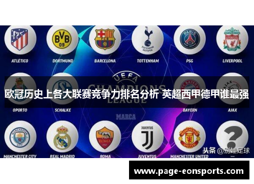 欧冠历史上各大联赛竞争力排名分析 英超西甲德甲谁最强